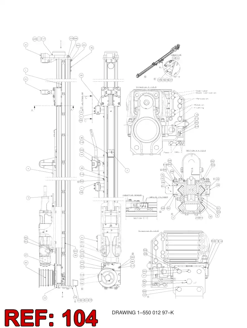 80054879 800 548 79 HEXAGON HEAD BOLT (HALF THREAD) - Sandvik Technical Drawing
