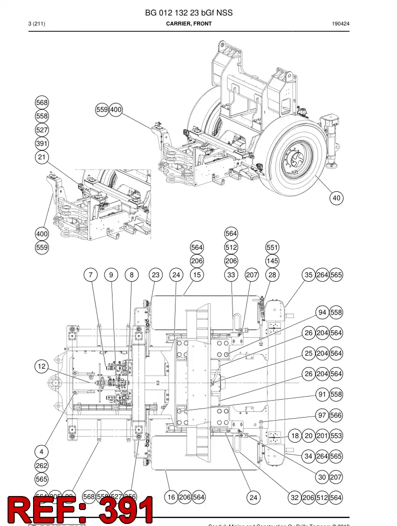 80055349 800 553 49 Hexagon head bolt - Sandvik Technical Drawing