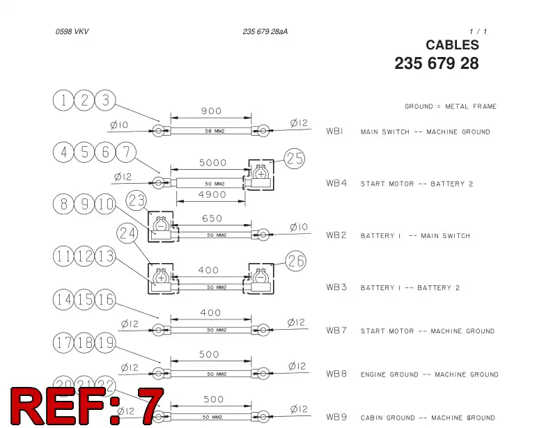 80067709 800 677 09 Terminal, Battery - Sandvik Technical Drawing