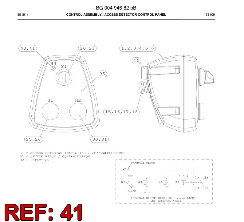 80068709a 800 687 09a Terminal Block, Strip - Sandvik Technical Drawing