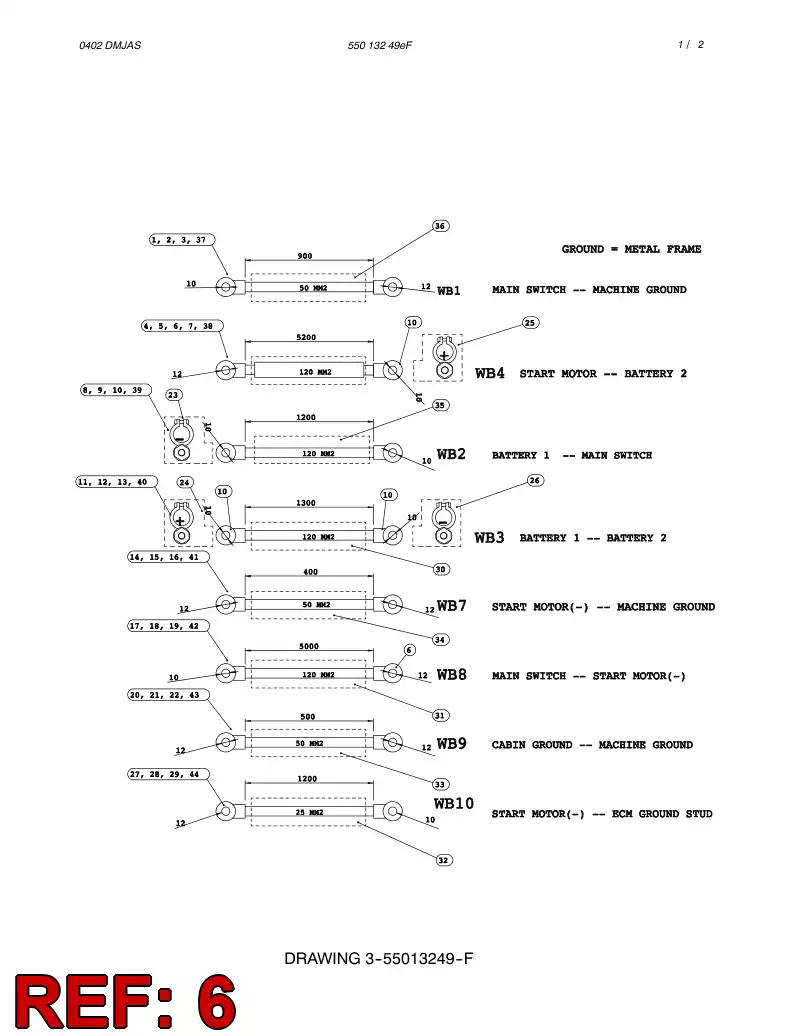 80068839 800 688 39 Cable terminal - Sandvik Technical Drawing