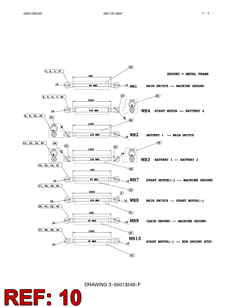 80068969 800 689 69 Cable terminal - Sandvik Technical Drawing