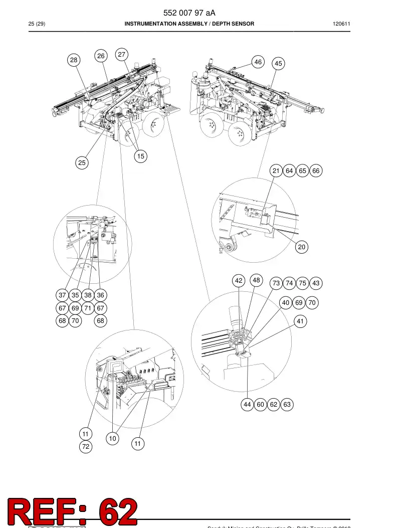 80073669 800 736 69 Lock nut - Sandvik Technical Drawing
