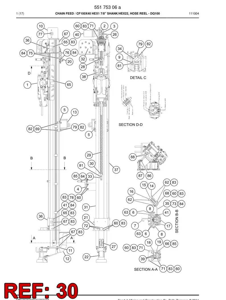 80080009 800 800 09 Chain link - Sandvik Technical Drawing