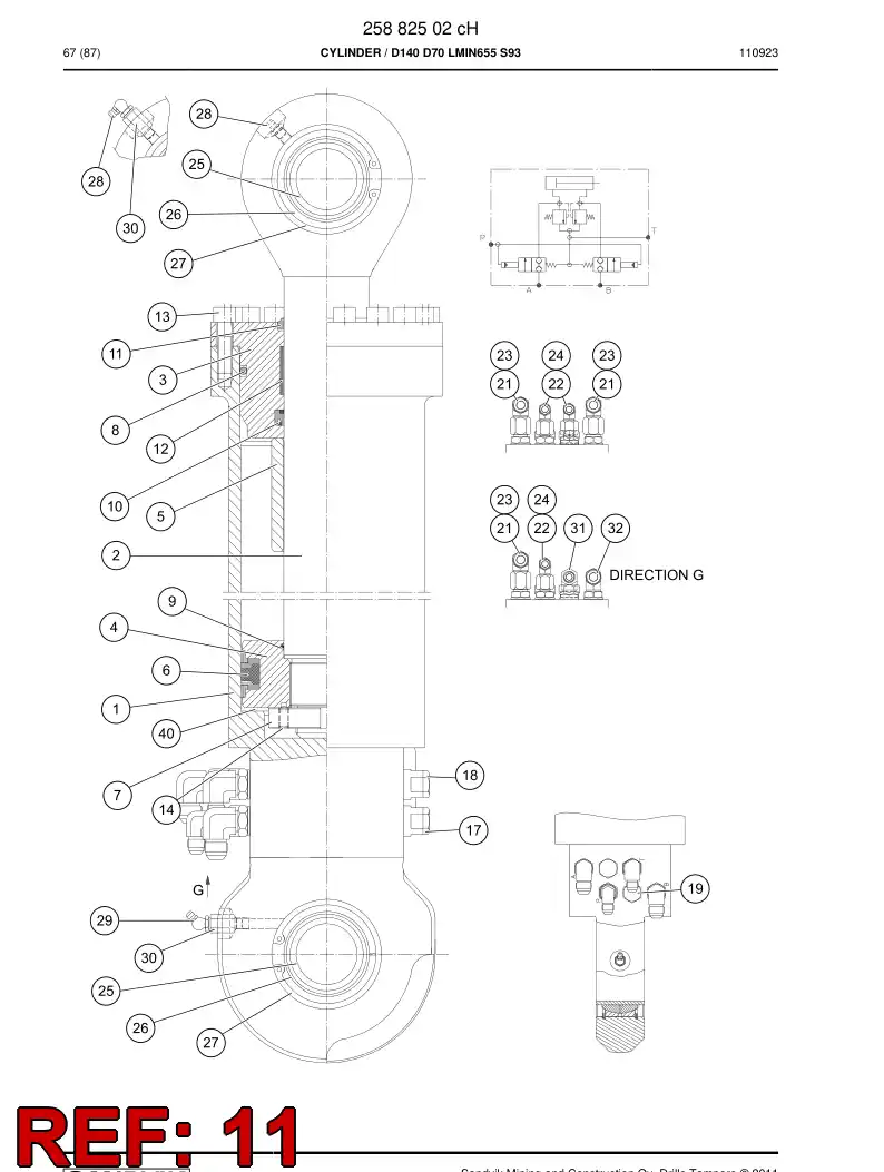 80101009a 801 010 09a LIMPIAPARABRISAS - Sandvik Technical Drawing