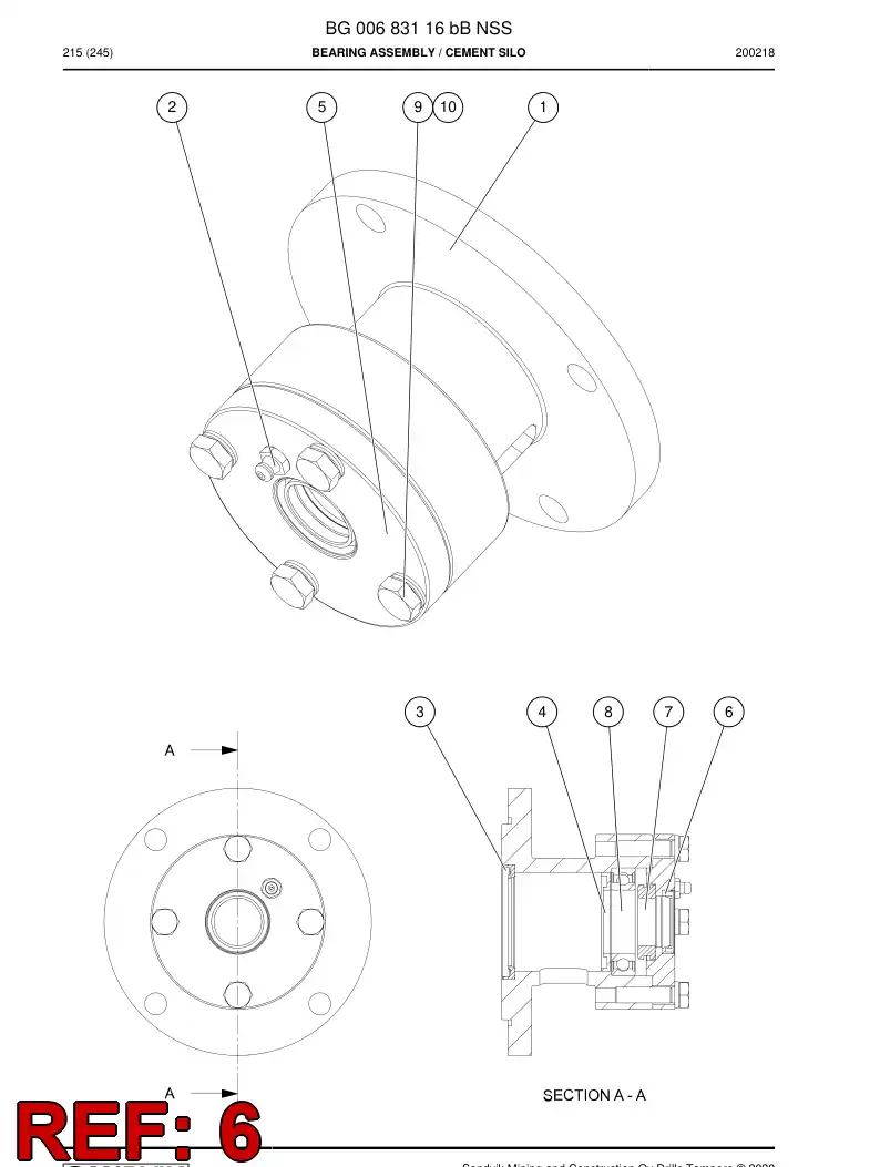 80102009 801 020 09 Seal, Shaft - Sandvik Technical Drawing