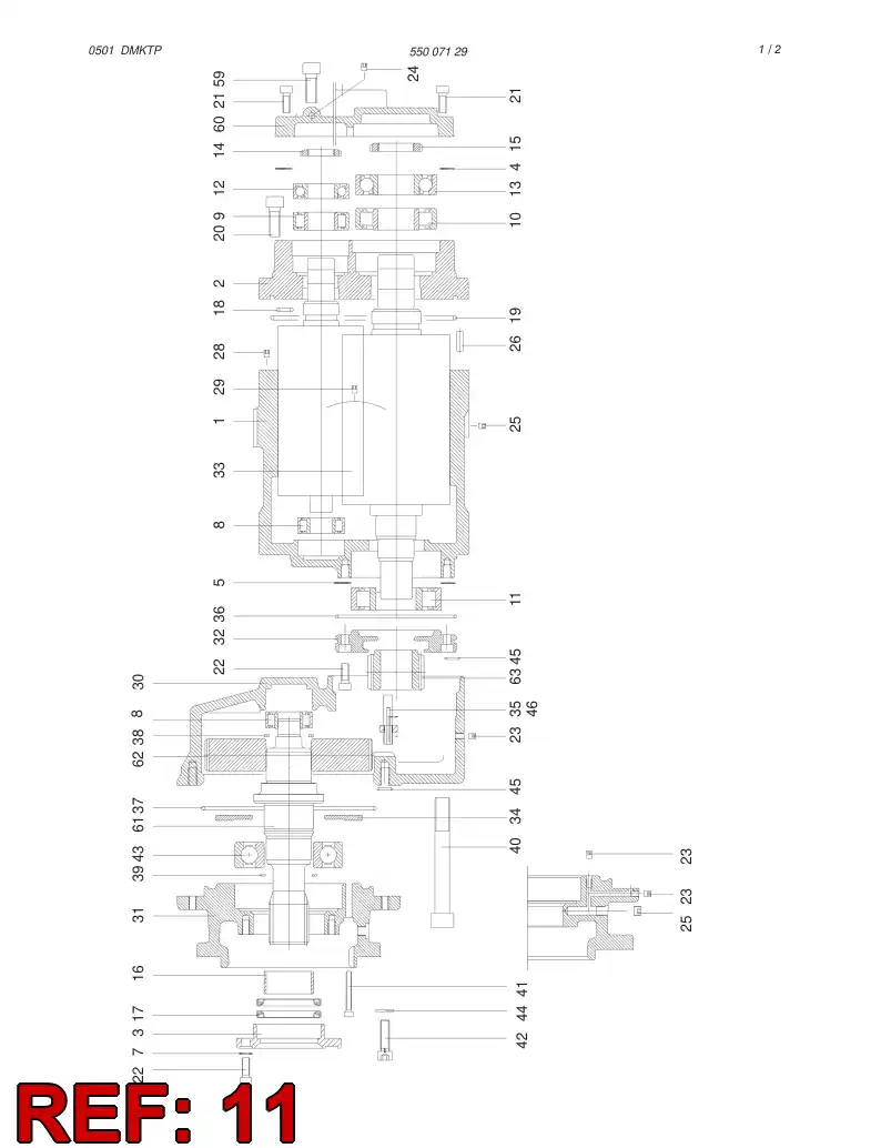 80107599 801 075 99 Bearing, Roller - Sandvik Technical Drawing