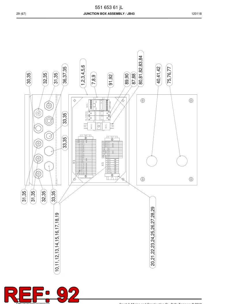80114749b 801 147 49b Relay - Sandvik Technical Drawing