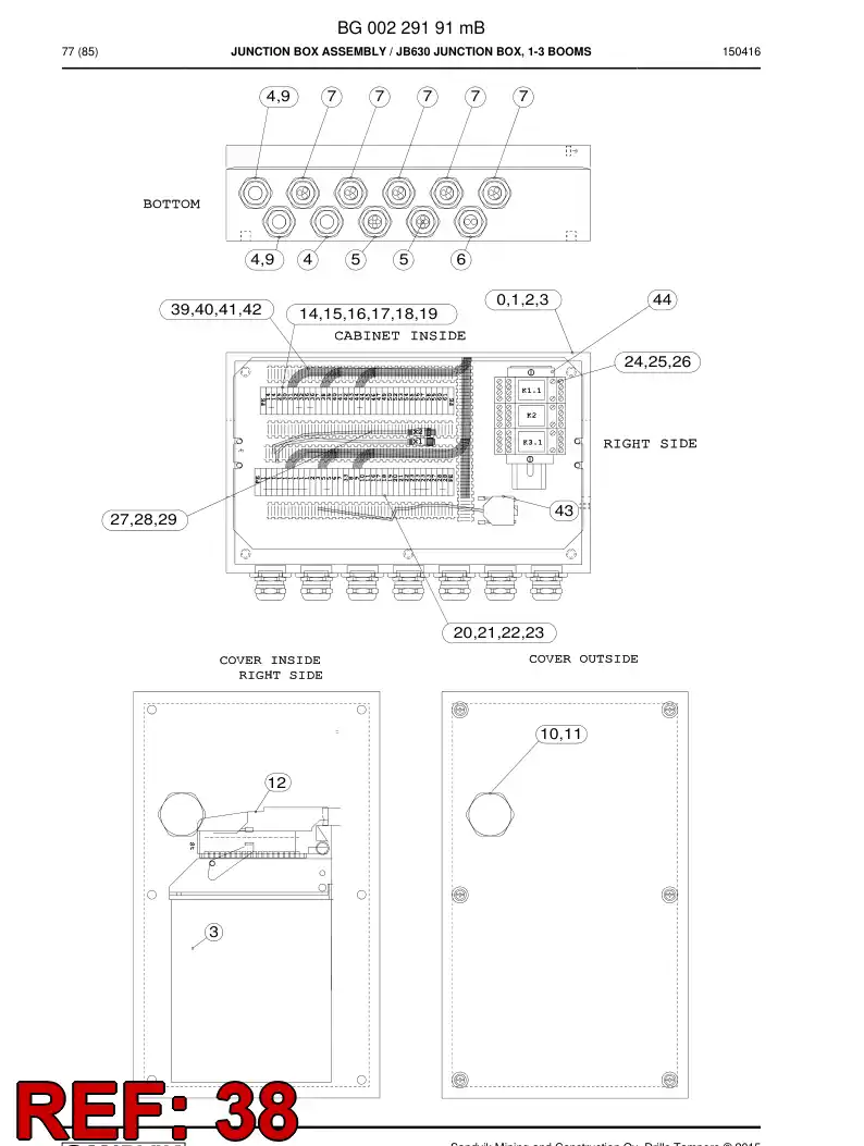 80127959 801 279 59 Terminal, Cable - Sandvik Technical Drawing