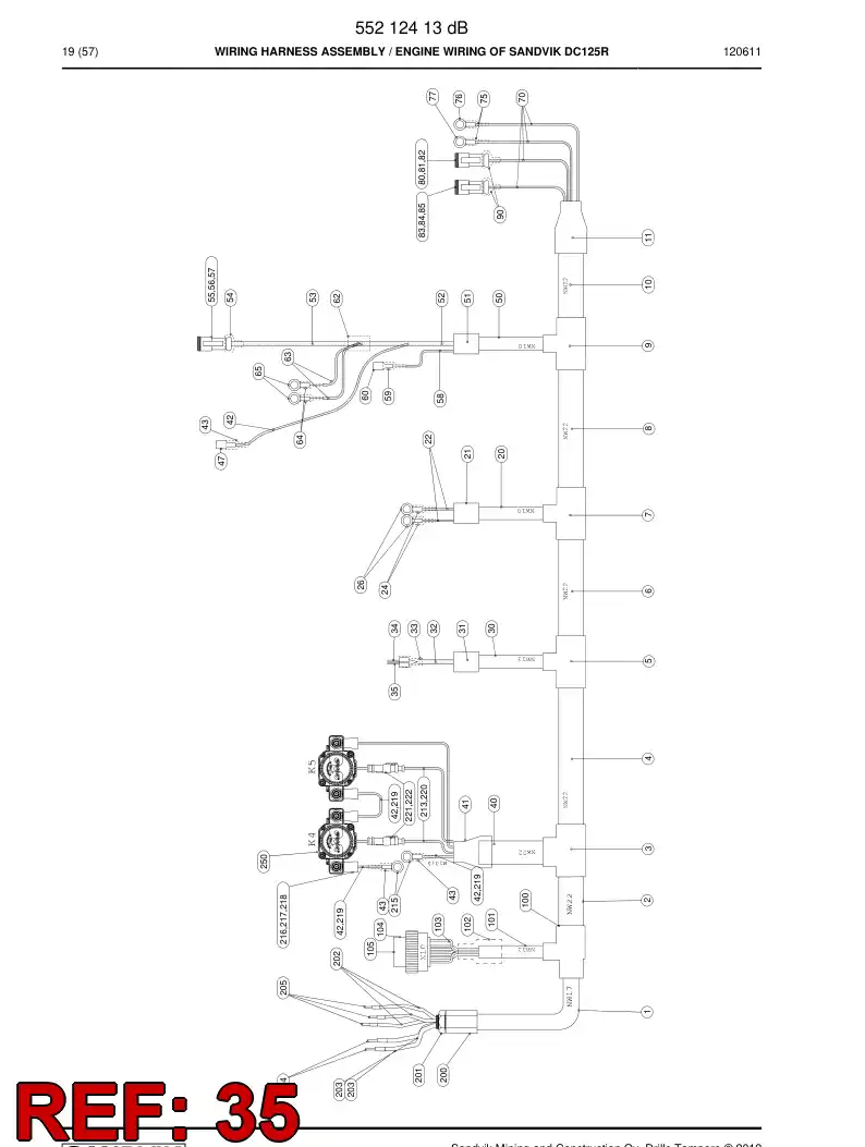 80131239 801 312 39 Cable terminal - Sandvik Technical Drawing
