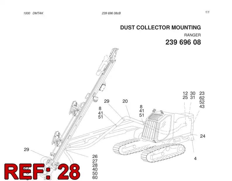 80134709 801 347 09 Hose, Air - Sandvik Technical Drawing