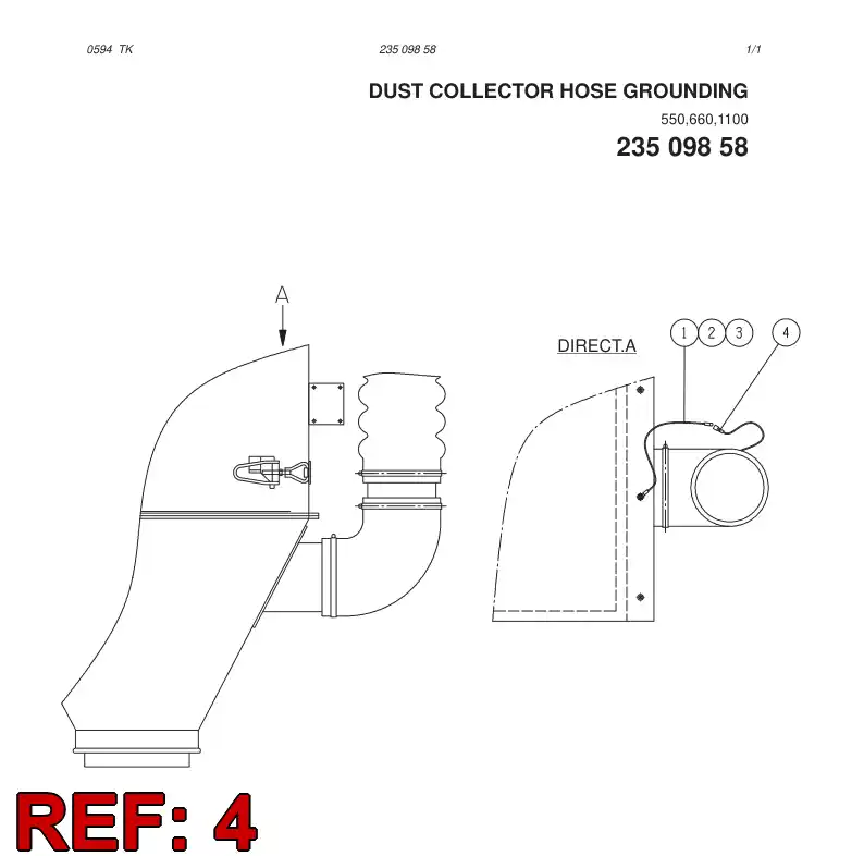 80156929 801 569 29 Terminal, Cable - Sandvik Technical Drawing