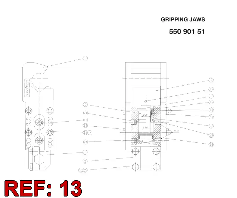 80162079 801 620 79 Hexagon head bolt - Sandvik Technical Drawing