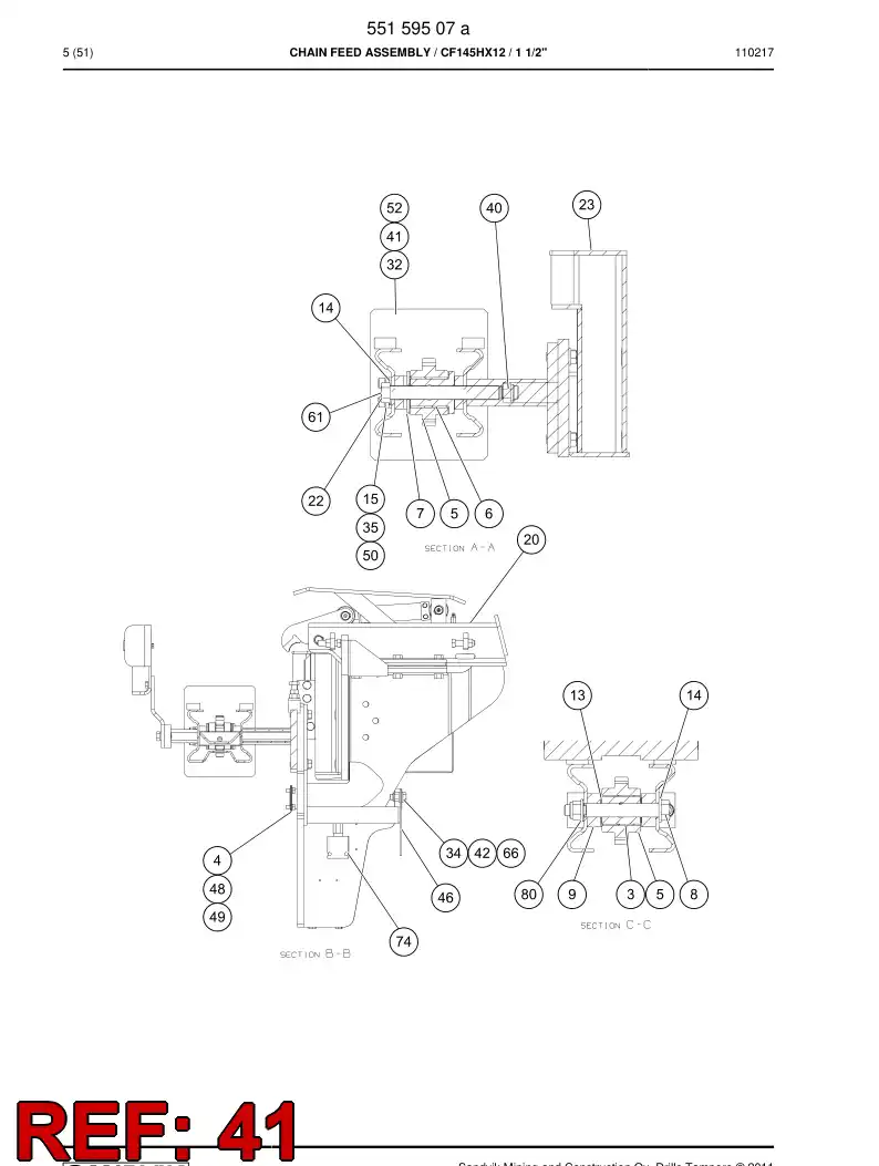 80177609b 801 776 09b Lock nut - Sandvik Technical Drawing