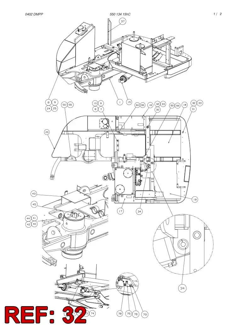 80177869 801 778 69 Nut, Lock - Sandvik Technical Drawing