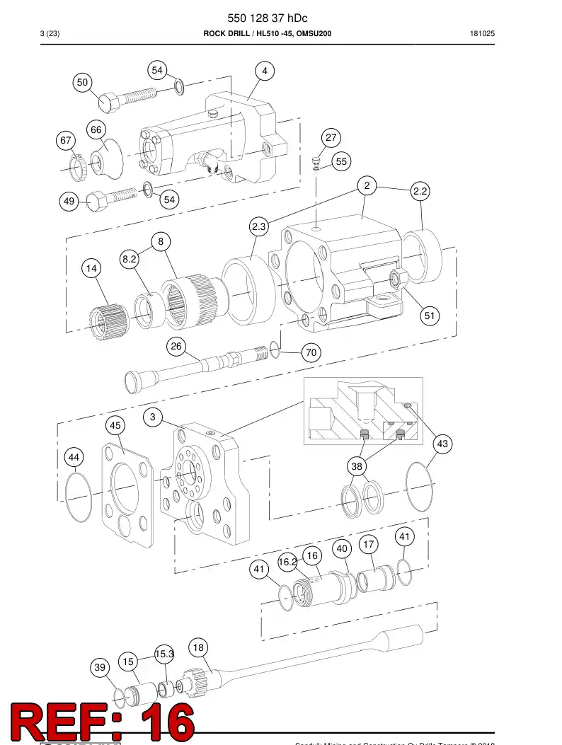 80196379a 801 963 79a Bearing, Needle - Sandvik Technical Drawing