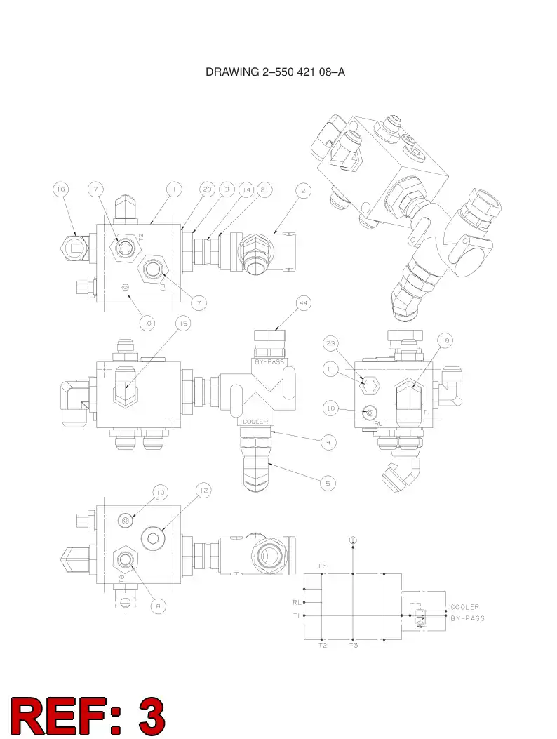80217809 802 178 09 Adapter (hydraulic) - Sandvik Technical Drawing
