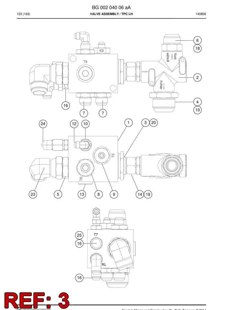 80217809a 802 178 09a Adapter, Hydraulic - Sandvik Technical Drawing