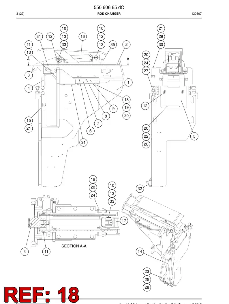 80219829a 802 198 29a HEXAGON HEAD BOLT (HALF THREAD) - Sandvik Technical Drawing