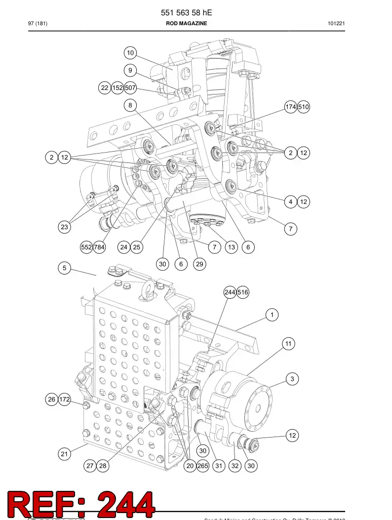 80231099 802 310 99 HEX.BOLT - Sandvik Technical Drawing