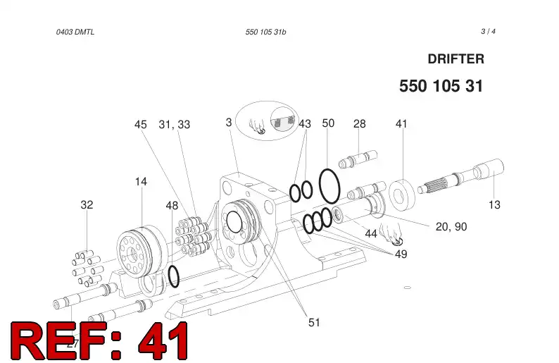 80397839 803 978 39 SPHERRICAL ROLLER BEARING - Sandvik Technical Drawing
