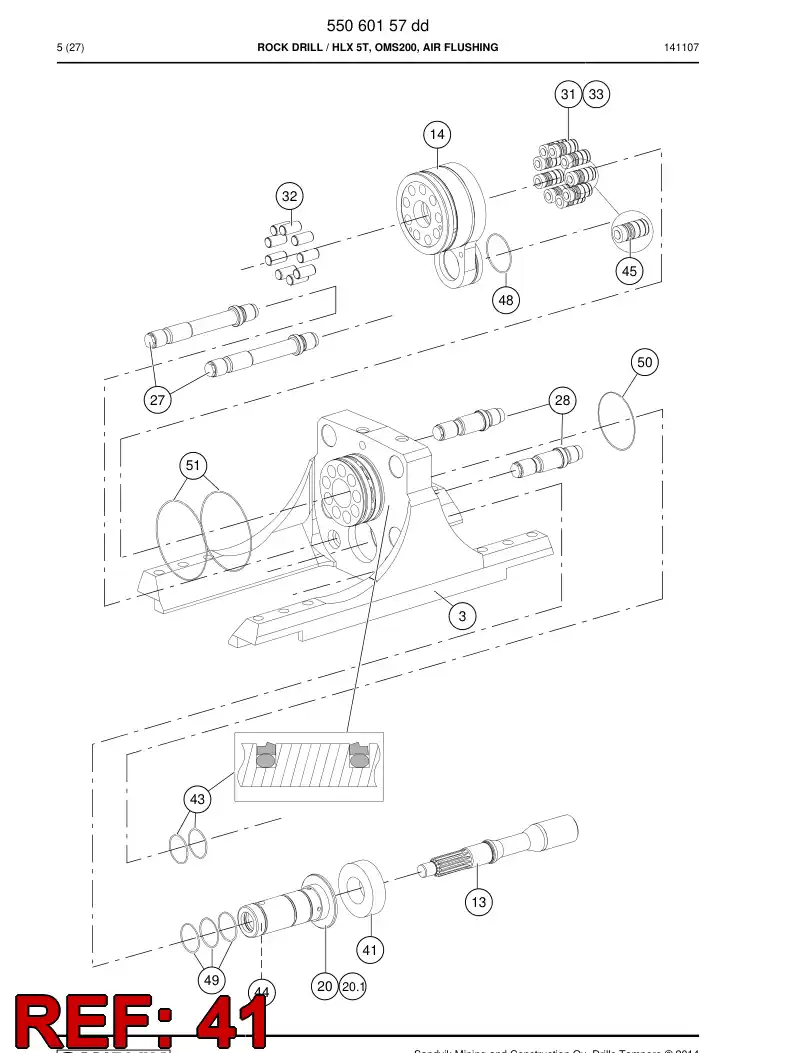 80397839a 803 978 39a Bearing, Spherical, Roller - Sandvik Technical Drawing