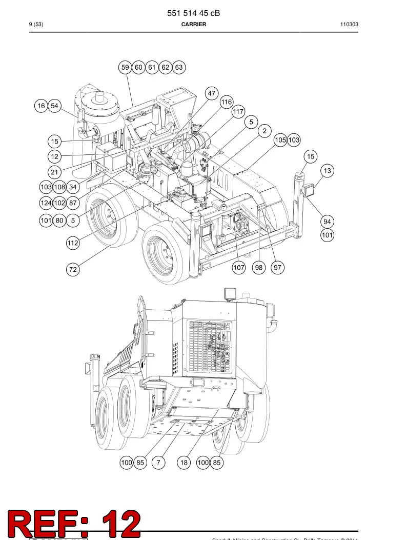 80400309a 804 003 09a Battery - Sandvik Technical Drawing