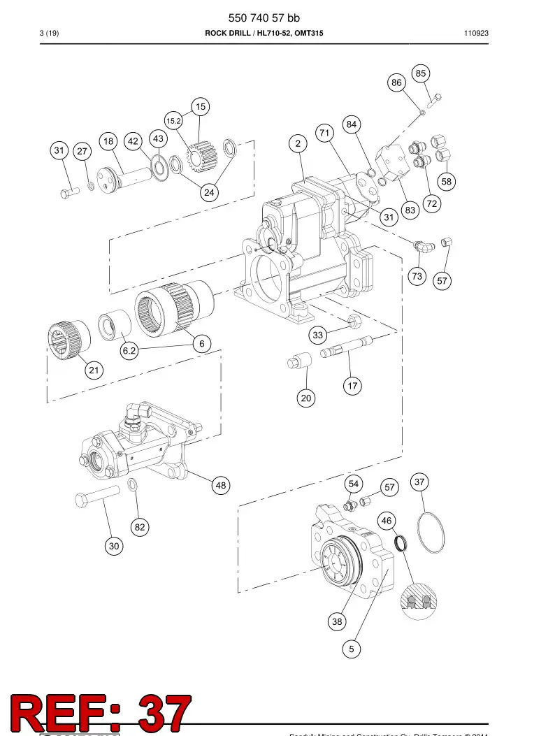 80409409a 804 094 09a O-Ring - Sandvik Technical Drawing