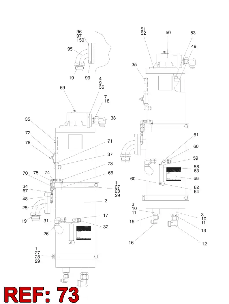 80624569 806 245 69 Adapter, Elbow - Sandvik Technical Drawing