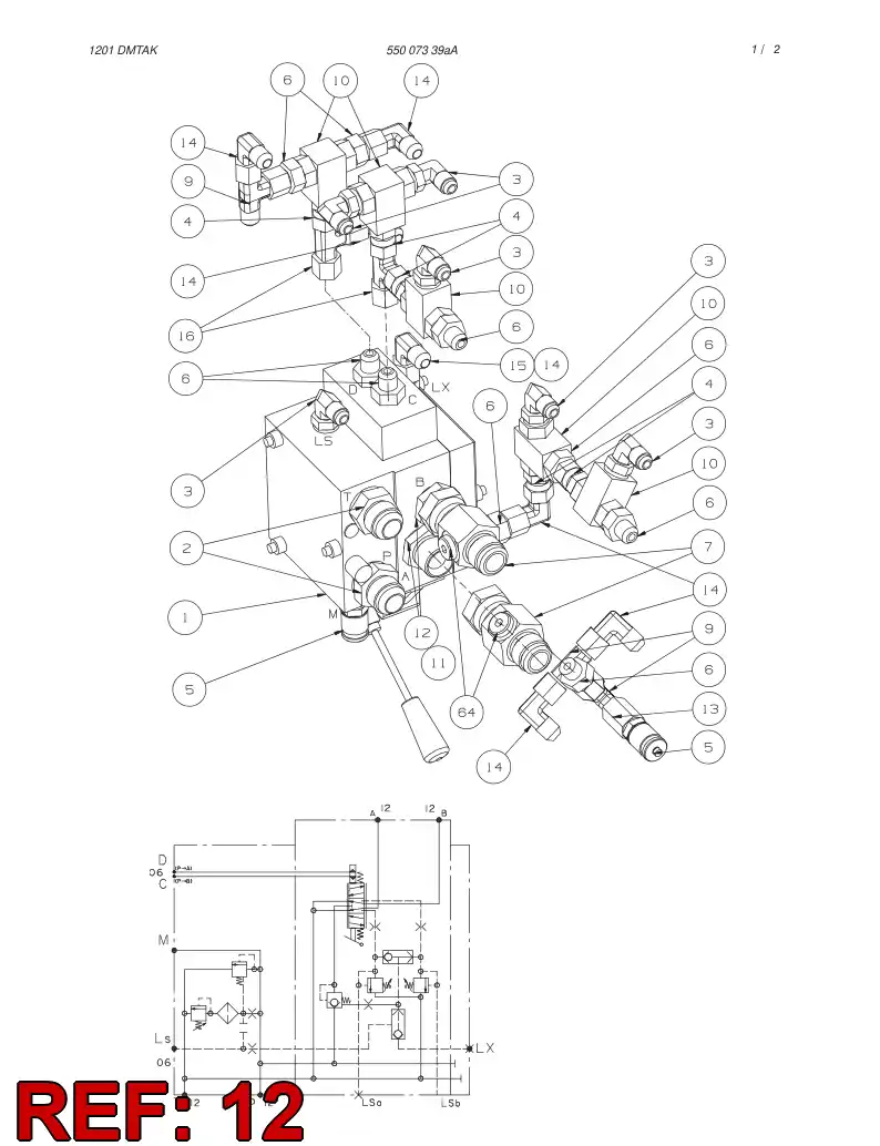 80713669 807 136 69 ADAPTER (HYDRAULIC) - Sandvik Technical Drawing