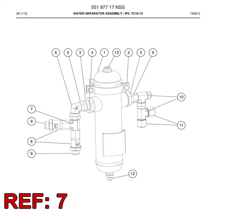 80715429 807 154 29 Adapter, Tee - Sandvik Technical Drawing