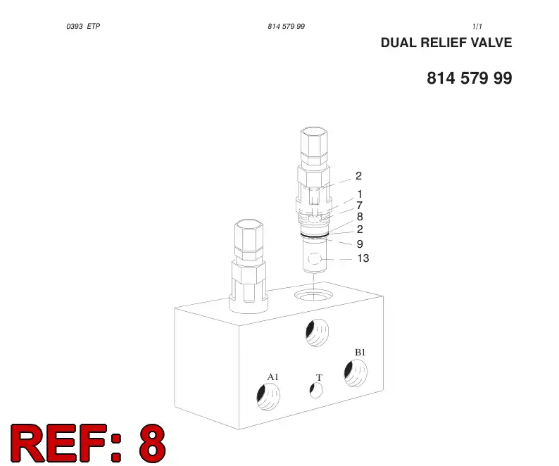 80740189 807 401 89 BACK-UP RING - Sandvik Technical Drawing