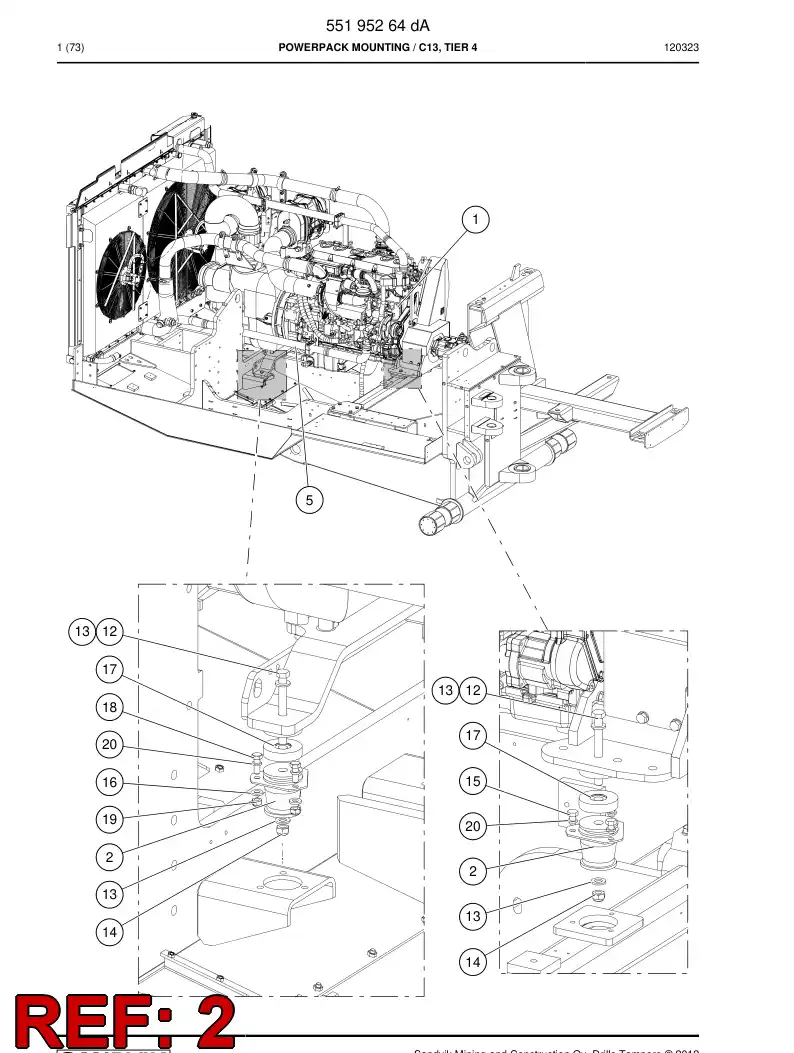 80751119 807 511 19 Damper - Sandvik Technical Drawing