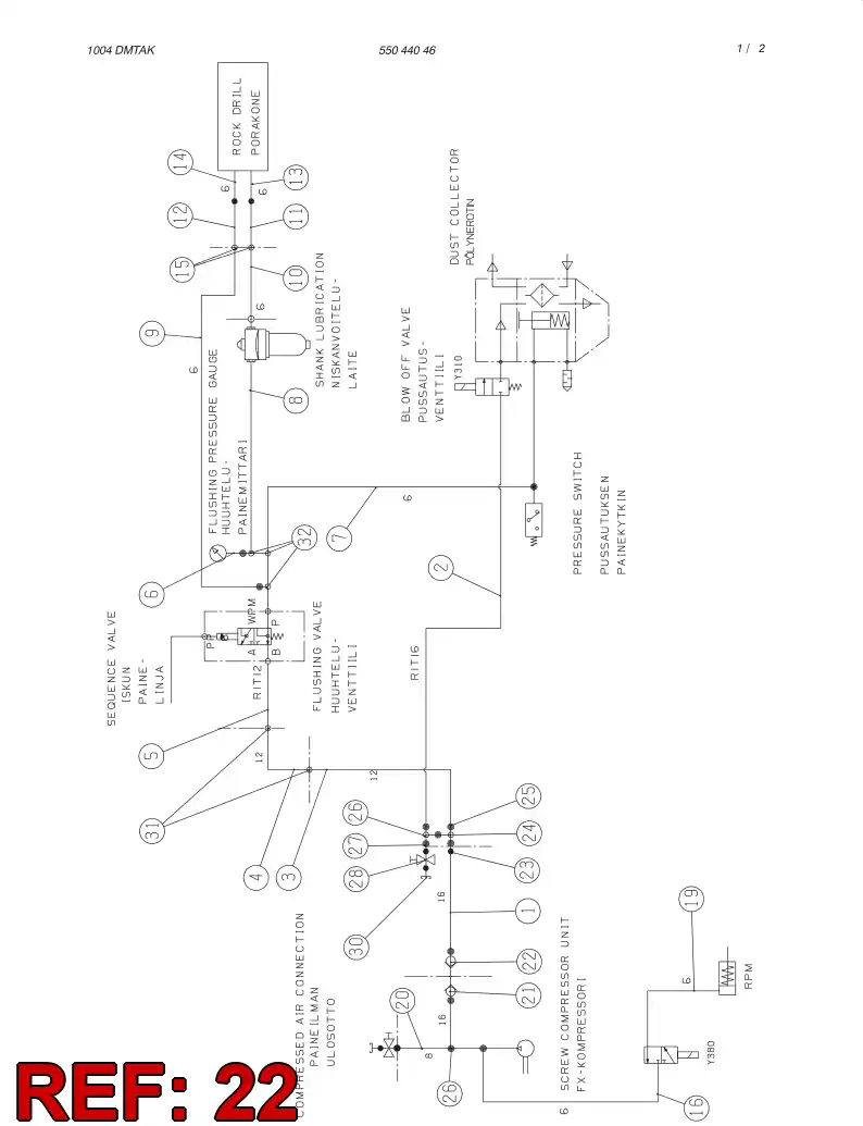 80757609 807 576 09 QUICK DISCONNECT FITTING - Sandvik Technical Drawing