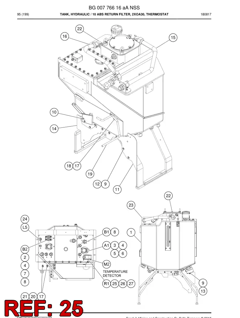 80770729 807 707 29 Thermostat - Sandvik Technical Drawing