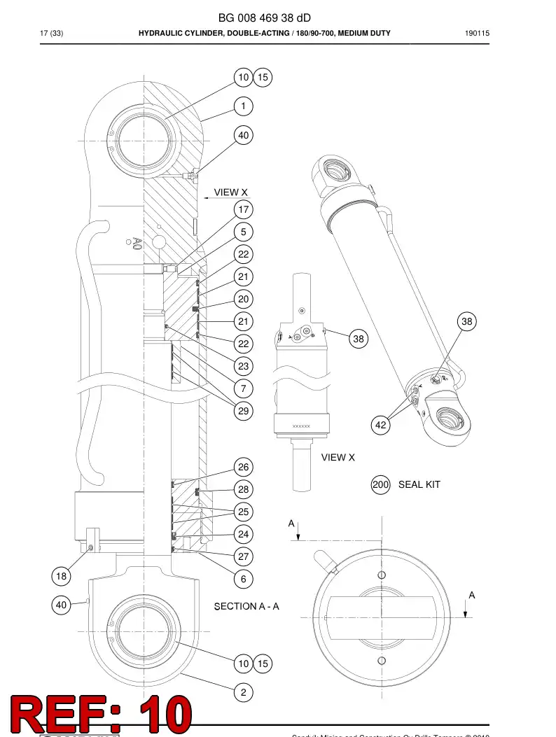 80802919 808 029 19 Bearing, Plain - Sandvik Technical Drawing