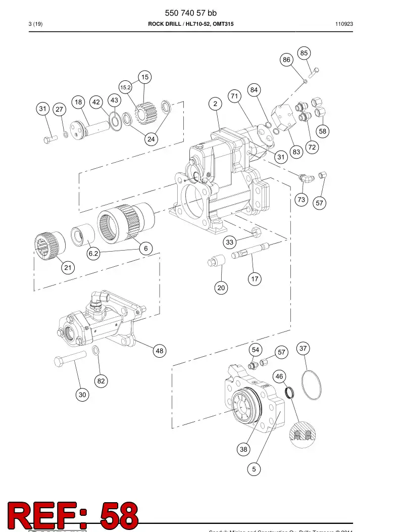 81034569a 810 345 69a Plug - Sandvik Technical Drawing