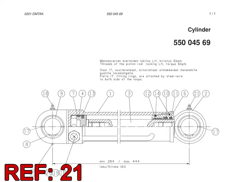 81123949 811 239 49 NOZZLE DE LUBRICATIONO - Sandvik Technical Drawing