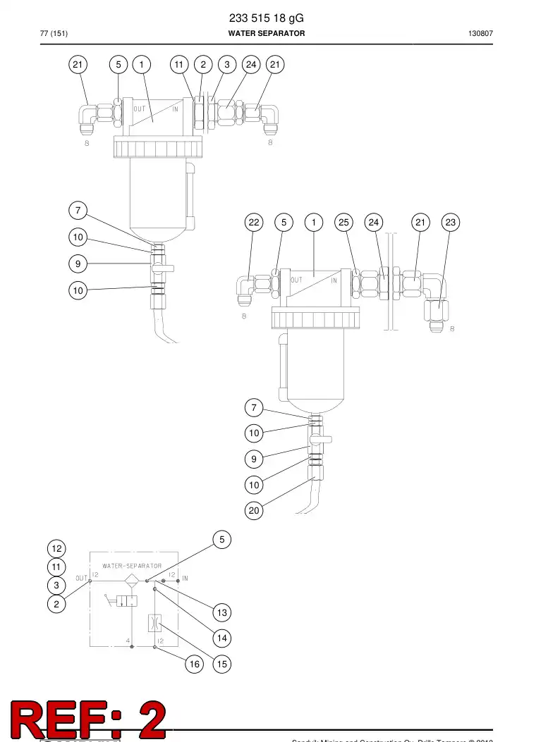 81129469_ 811 294 69_ Adapter, Hydraulic - Sandvik Technical Drawing
