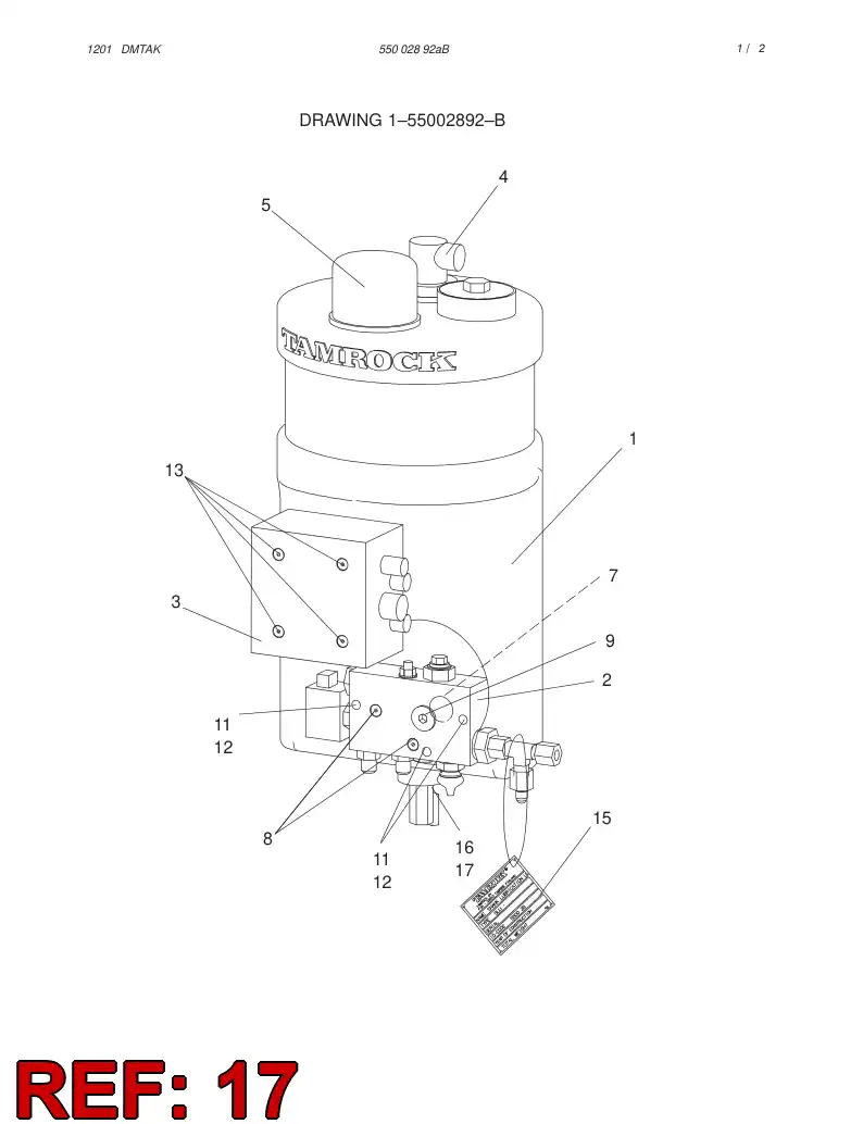 81130009 811 300 09 ADAPTER (HYDRAULIC) - Sandvik Technical Drawing