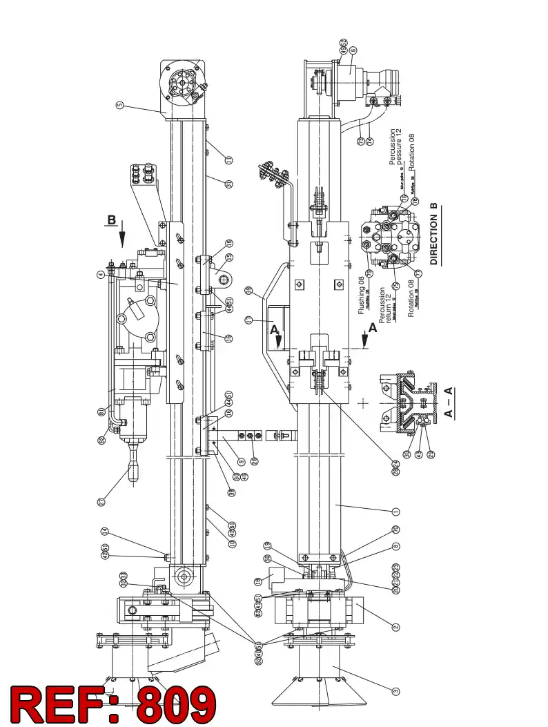 81253249 812 532 49 HOSE - Sandvik Technical Drawing