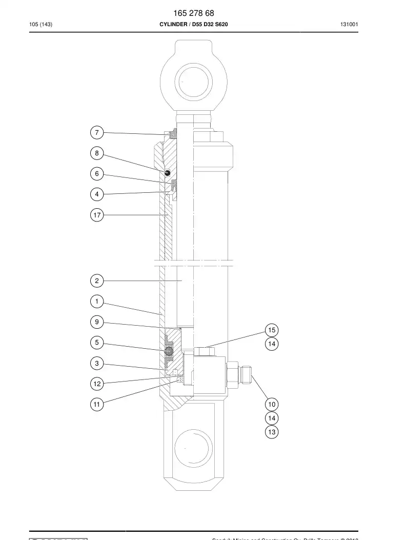 81261009 812 610 09 Cap, Filling - Sandvik Technical Drawing
