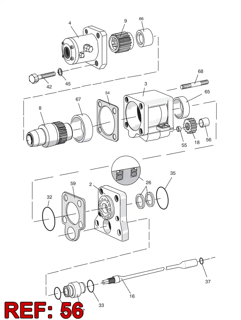 81266459 812 664 59 Bearing, Needle - Sandvik Technical Drawing