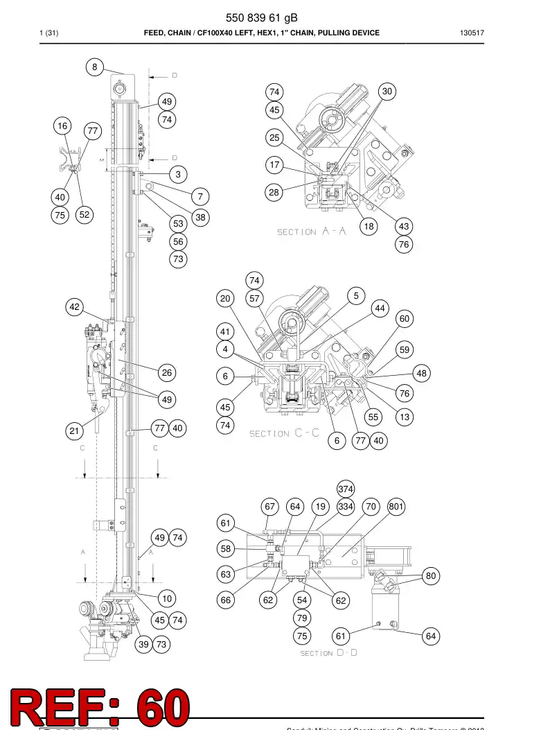 81356029 813 560 29 Clamp - Sandvik Technical Drawing