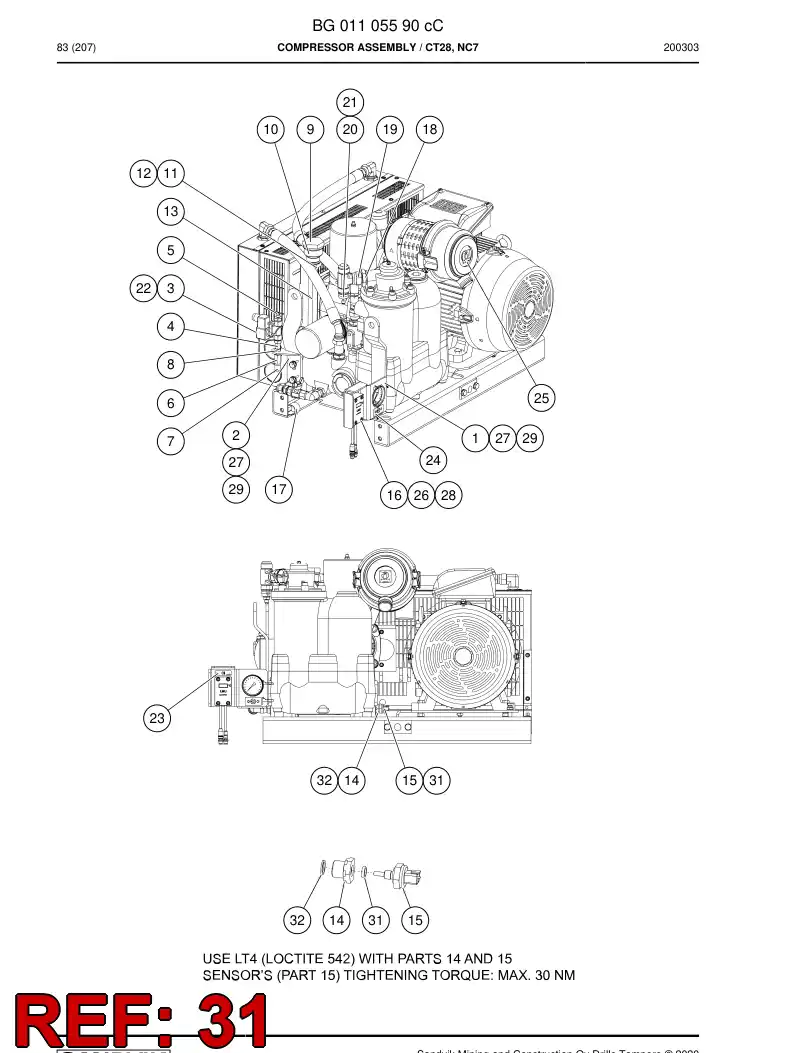 81356309 813 563 09 COPPER SEAL - Sandvik Technical Drawing