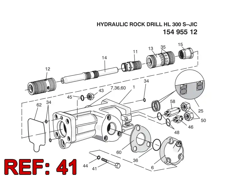 81395849 813 958 49 HEXAGON HEAD BOLT - Sandvik Technical Drawing