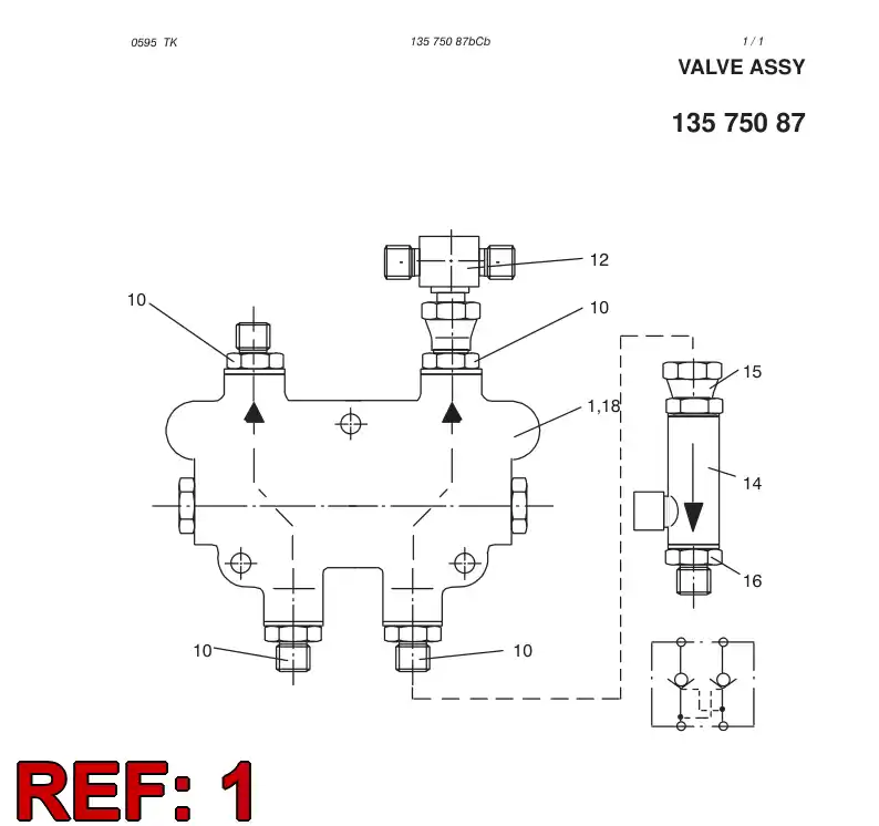 81418209 814 182 09 PILOT DOUBLE CHECK VALVE - Sandvik Technical Drawing