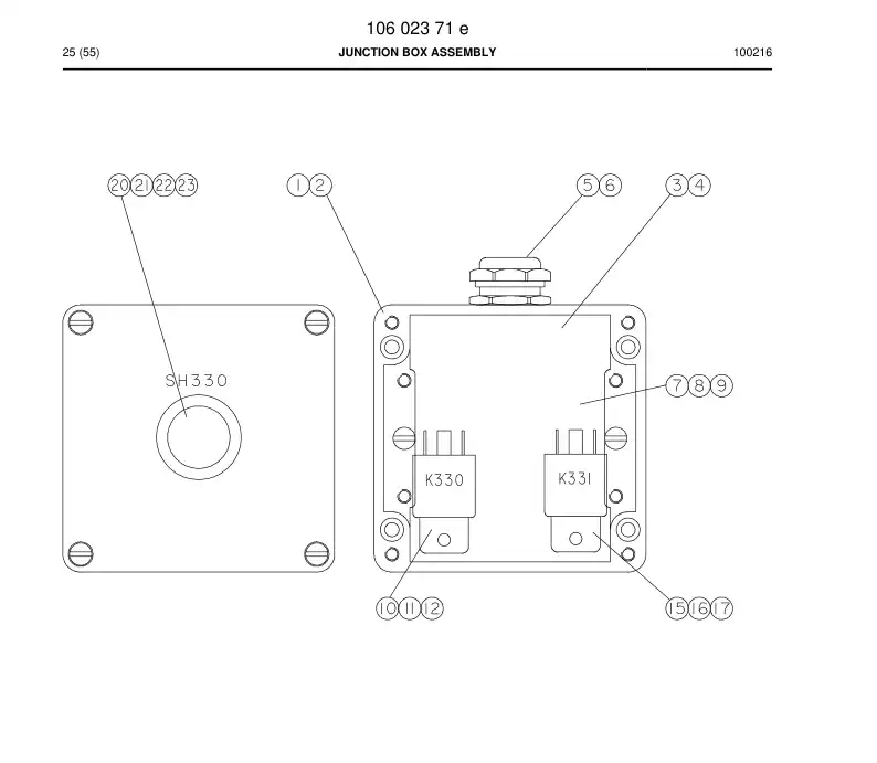 81481359a 814 813 59a Relay - Sandvik Technical Drawing