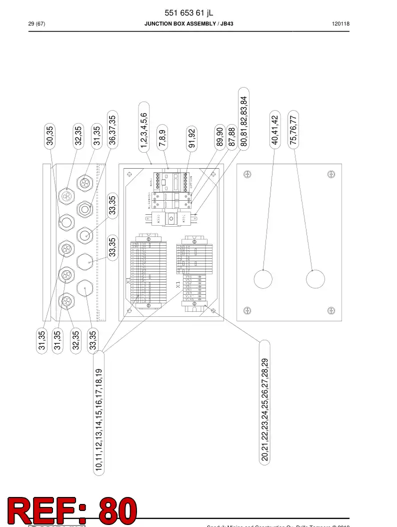 81481359b 814 813 59b Relay - Sandvik Technical Drawing