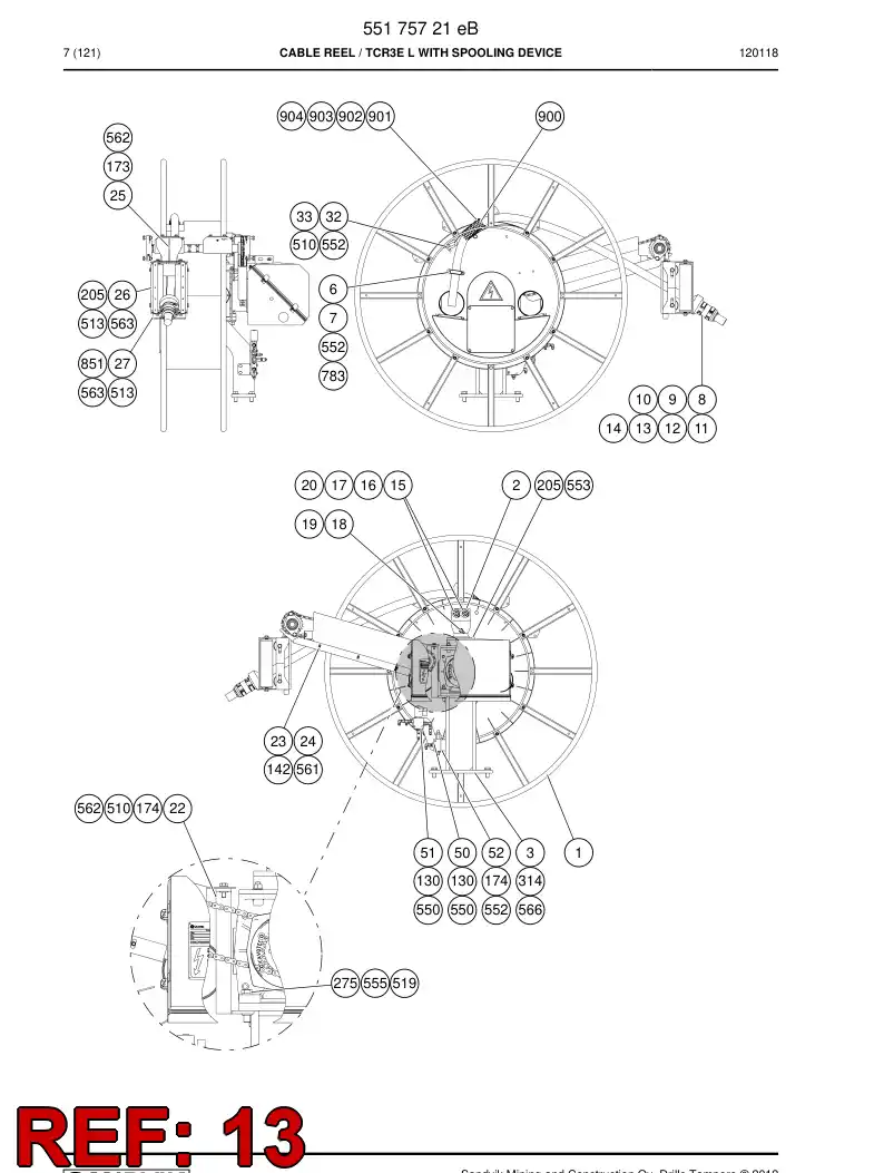 81485399b 814 853 99b Support, Cable - Sandvik Technical Drawing